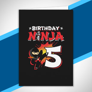 Födelsedagspresent för barn Ninja - 5 år gammal Kort