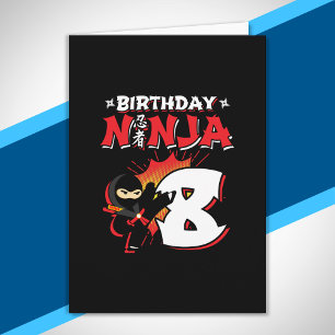 Födelsedagspresent för barn Ninja - 8 år gammal Kort