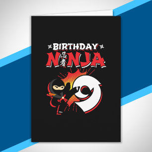 Födelsedagspresent för barn Ninja - 9 år Kort