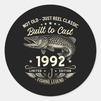 Födelsedagspresent för fiskare Original 1992 Sång Runt Klistermärke