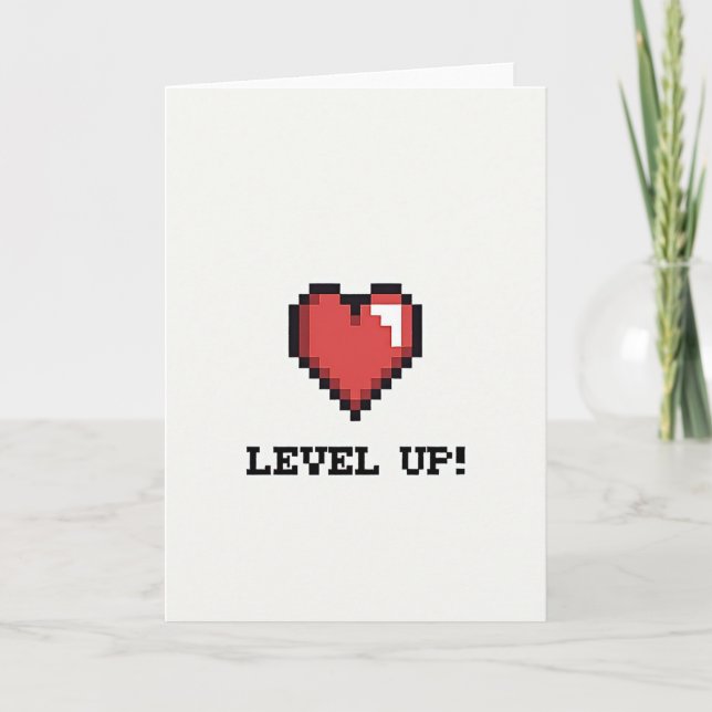Födelsedagspresent för spelare - Level Up Kort (Framsida)