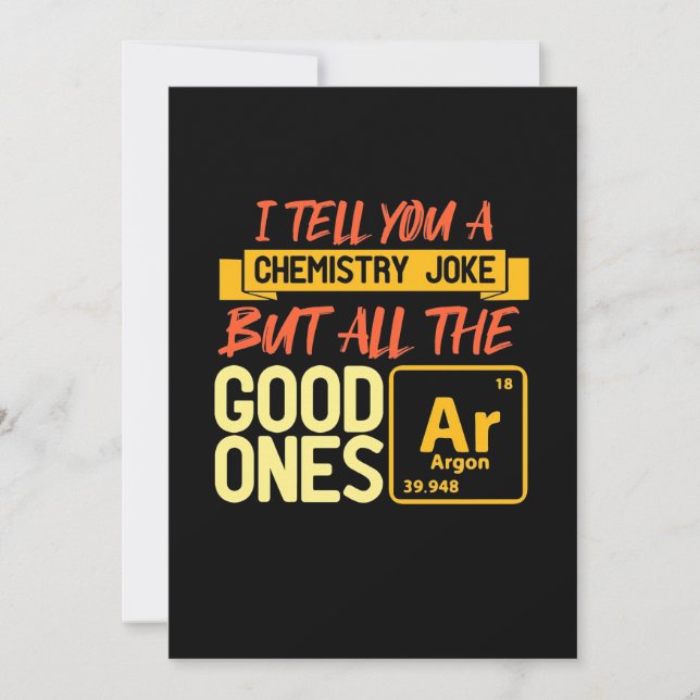 Födelsedagspresent | Jag berättar en kemi Inbjudningar (Framsida)