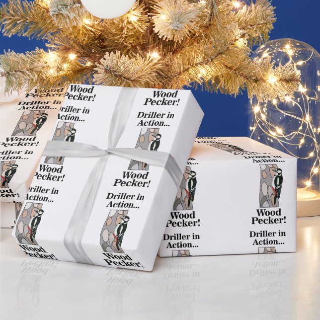 Födelsedagspresent med rolig hackspett presentpapper (Helgdagar)