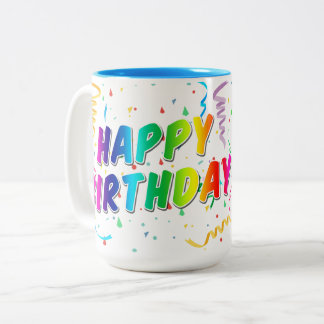 Födelsedagspresent Mug – Färgglad & Glad Desi Två-Tonad Mugg