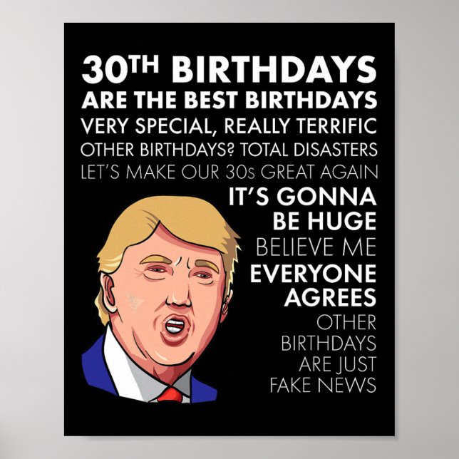 Födelsedagspresent Rolig Trump Citat Tröja För Män Poster (Framsidan)