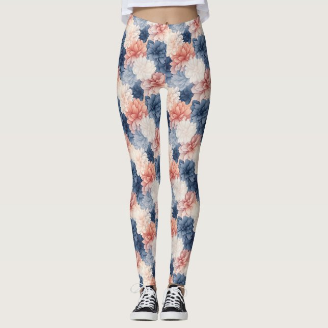 Födelsedagspresent | Sömlös blomster Leggings (Framsida)