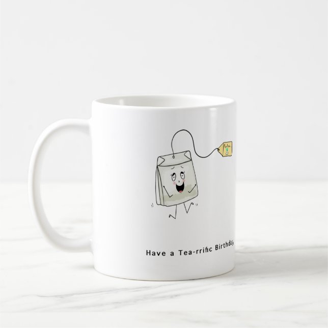 Födelsedagspresent, te-themed födelsedag, teälskar kaffemugg (Vänster)