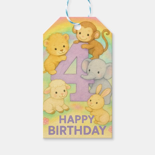 Födelsedagspresent till 4-åring - Fester  Presentetikett (Framsidan)