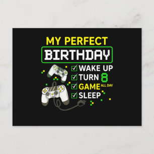 Födelsedagspresent till 8-årig gamerpojke vykort