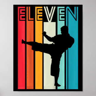 Födelsedagspresent till barn 11 Karate Retro Taekw Poster
