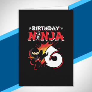 Födelsedagspresent till barn Ninja - 6 år Kort