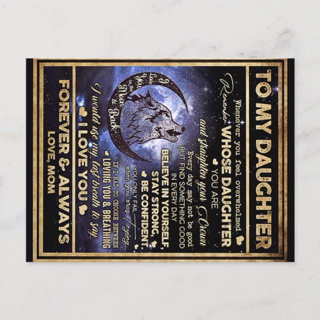 Födelsedagspresent Till Min Dotter Varg, Rolig Pre Vykort (Framsida)