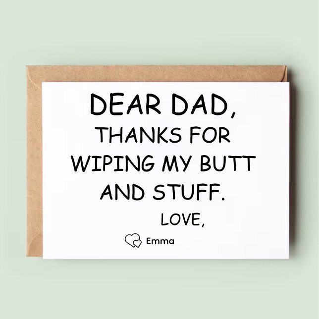 Födelsedagspresent till pappa rolig födelsedagskor inbjudningar (Daughter to Dear Dad Funny Birthday Card)