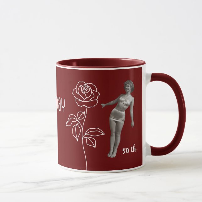 Födelsedagspresent till vin älskare 50 fantastiska mugg (Höger)