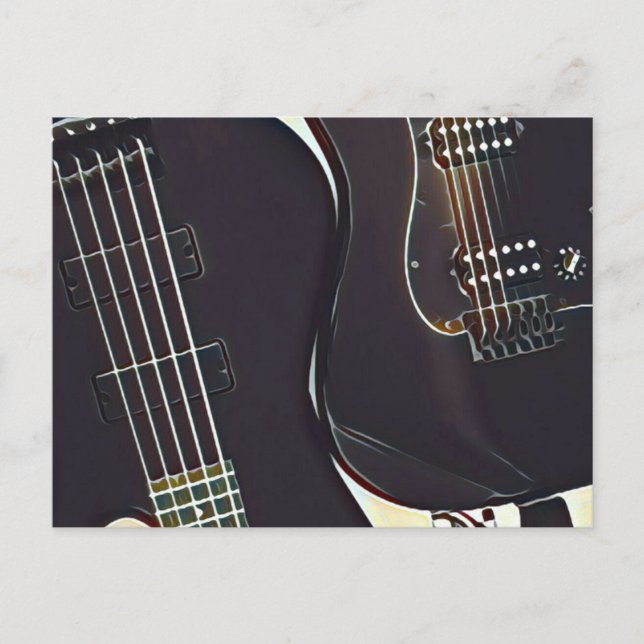 Födelsedagspresent till vintage gitarrist vykort (Framsida)