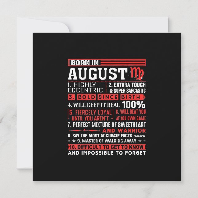 Födelsedagspresenter i augusti - Född i augusti Ju Inbjudningar (Framsida)