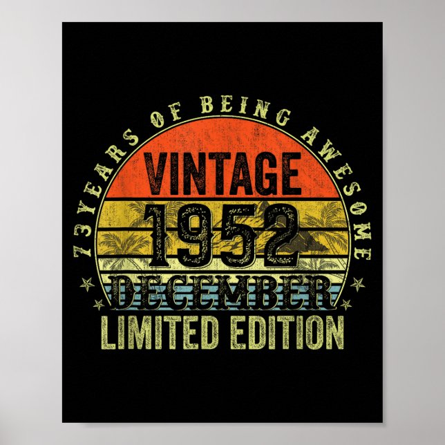 Födelsedagspresenter till män som fyller 73 år Dec Poster (Framsidan)