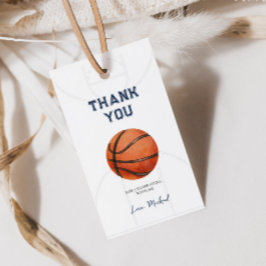 Födelsedagspresentetikett med baskettema presentetikett