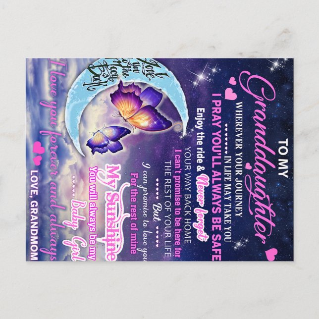 Födelsedagspresentidé till min sondotter fjärilar vykort (Framsida)