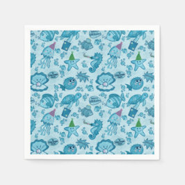 Födelsedagspresentinslagspapper 'Under havet' Pappersservett