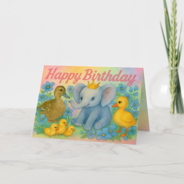 Födelsedagspresentkort för barn - Födelsedagsfiran Tack Kort (Framsida)