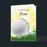 Födelsedagspresentkort för golfande bror kort<br><div class="desc">Ge din golfälskande bror ett golfarkort med ett explosivt golftema! En flygande golfboll med orden 'Till en underbar bror'.</div>
