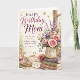 Födelsedagspresentkort för mamma med vildblommor b kort