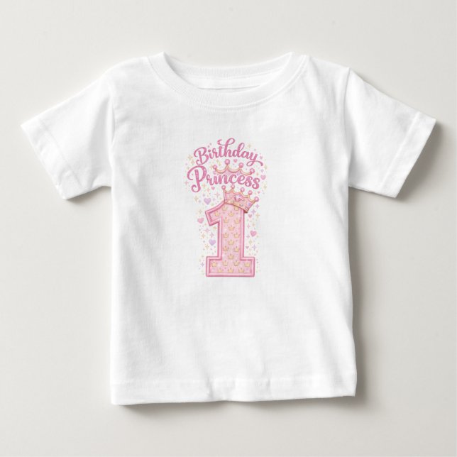 Födelsedagsprinsessa 1 T-Shirt (Framsida)