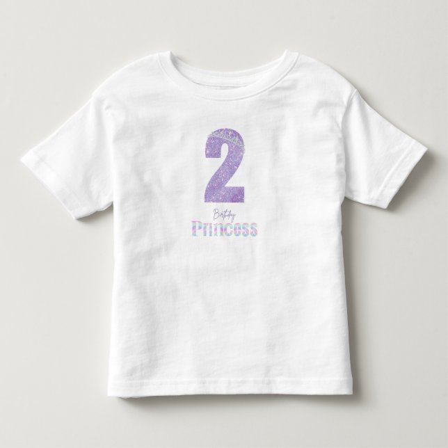 Födelsedagsprinsessa 2 år gammal T-shirt (Framsida)