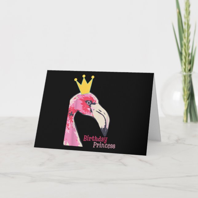 Födelsedagsprinsessa Flicka Flamingo | Söt Flaming Kort (Framsida)