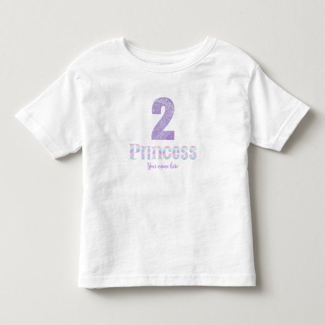 Födelsedagsprinsessa T-shirt med namn (Framsida)