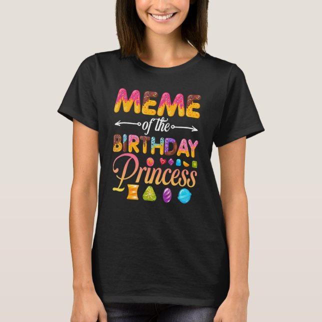 Födelsedagsprinsessan Donut Birthday Girl T Shirt (Framsida)