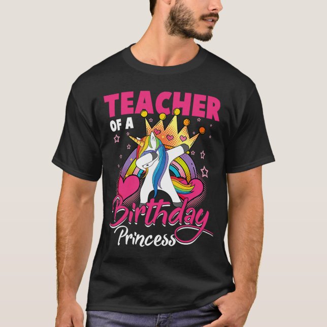 Födelsedagsprinsessans enhörningslärar Dab T Shirt (Framsida)