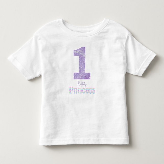 Födelsedagsprinsesskrona T-shirt för 1-åring (Framsida)
