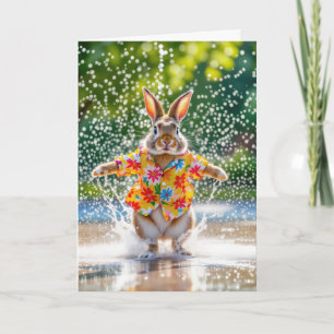Födelsedagsrabbit i en Stänk-pad Kort