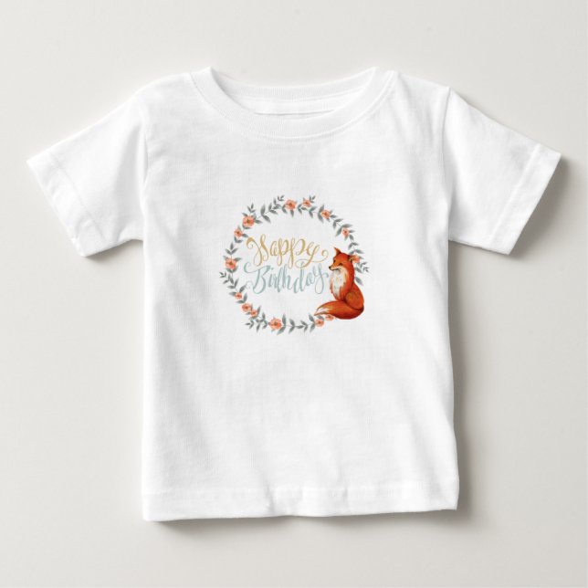 Födelsedagsrävkrans T Shirt (Framsida)