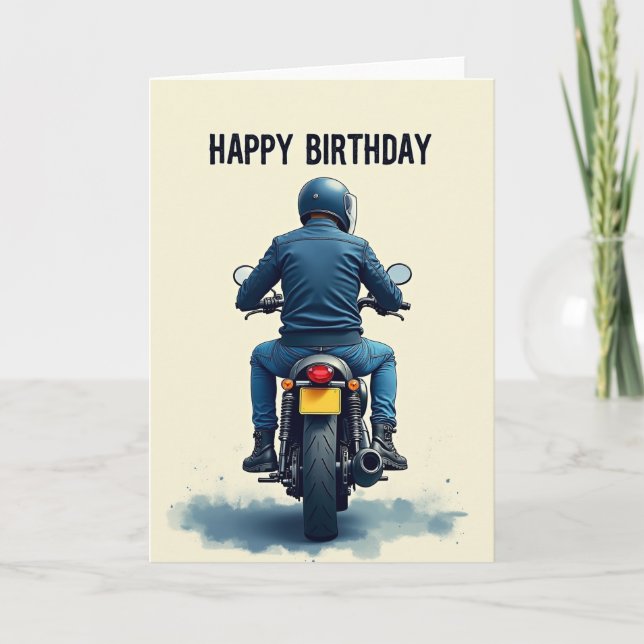 Födelsedagsresa Motorcykelkort Kort (Framsida)