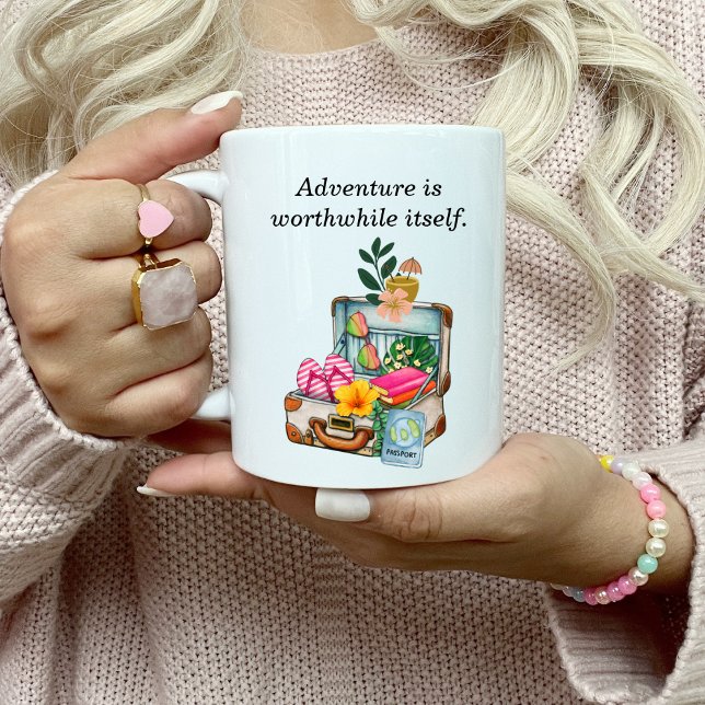 Födelsedagsresor Wanderlust Vintage Resväska Söt Kaffemugg (Skapare uppladdad)
