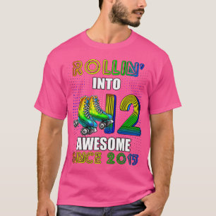 Födelsedagsrullskridskoåkning 12-årig flicka rulla t shirt