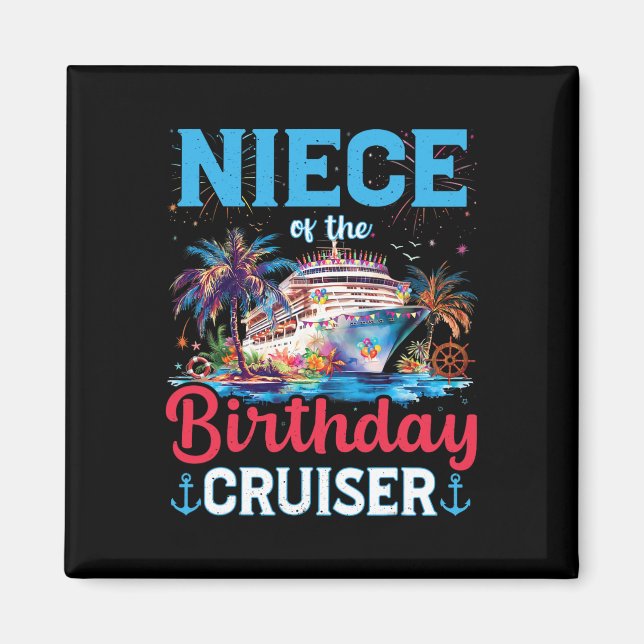 Födelsedagsryttare vid Cruiser Funny Cruise Birthd Magnet (Framsidan)