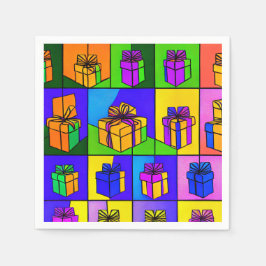 Födelsedagsservetter med presentdesign pappersservett