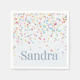 Födelsedagsservetter med regnbågssprinklar Färggla Pappersservett