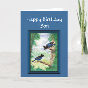 Födelsedagsson - Stellar Jay Bird, Nature, Wildlif Kort