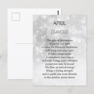 Födelsedagssten för april Diamant Vykort