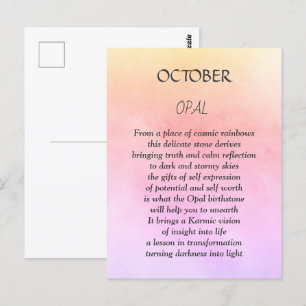 Födelsedagssten för oktober Opal Vykort