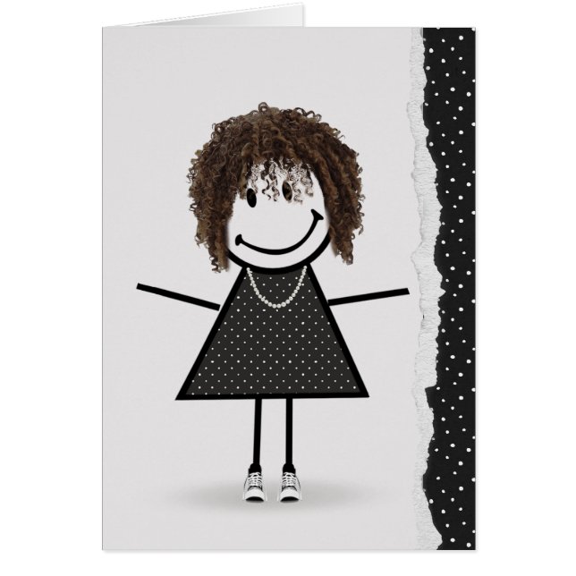 Födelsedagsstickflicka med sneakers hälsningskort (Framsidan)