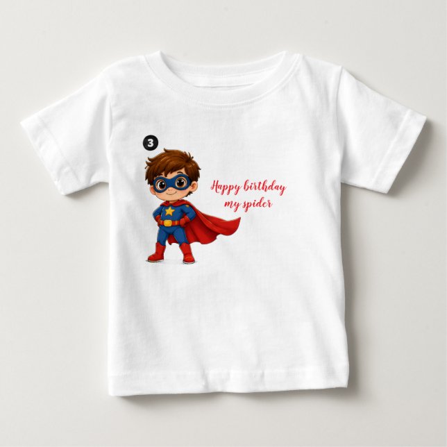 Födelsedagssuperhjälte för småbarn, t-shirt (Framsida)