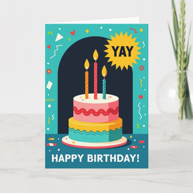 Födelsedagstårta Art Card Kort (Framsida)