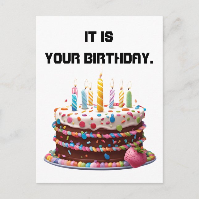 Födelsedagstårta ljus anpassade personliga firande vykort (Framsida)