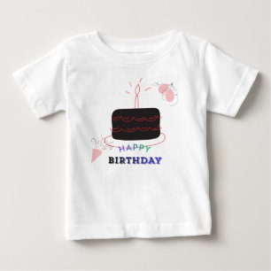 Födelsedagstårta Tryckt Bebis T Shirt